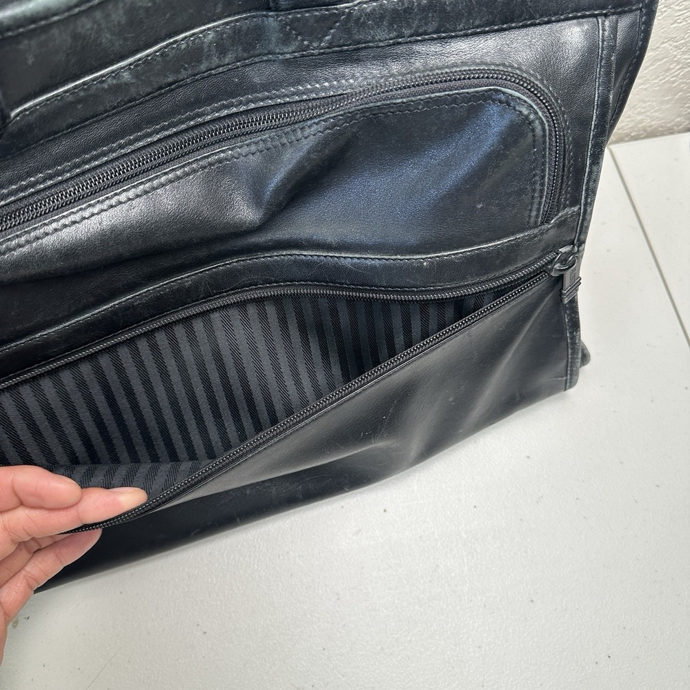 Vintage TUMI 9602D3 Napa Leather Laptop Briefcase Organizer Black Office Work - Picture 7 of 16